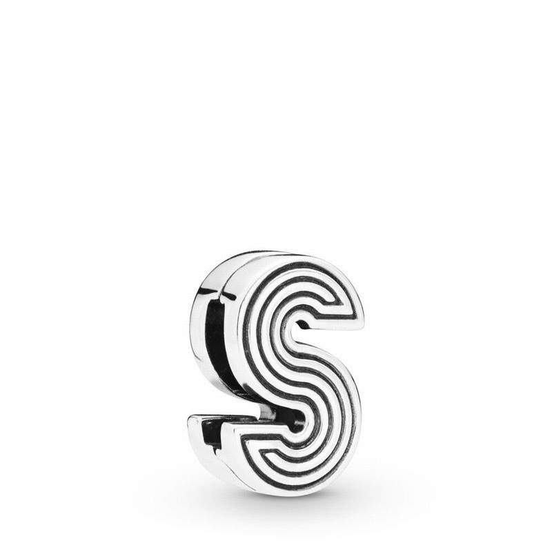 Pandora Reflexions™ Letter S Clip Charm - Sterling Silver/Silicone - Canada | UA3145LB